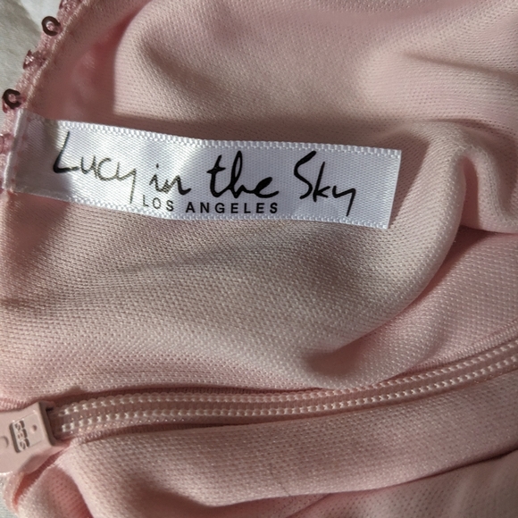 Minnie Sequin Halter Dress in Pink - Picture 5 of 5